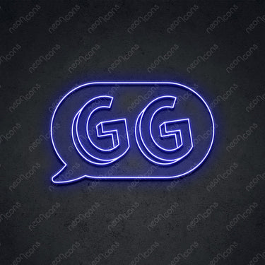 'GG In The Chat' Neon Sign 45cm (1.5ft) / Blue / LED by Neon Icons
